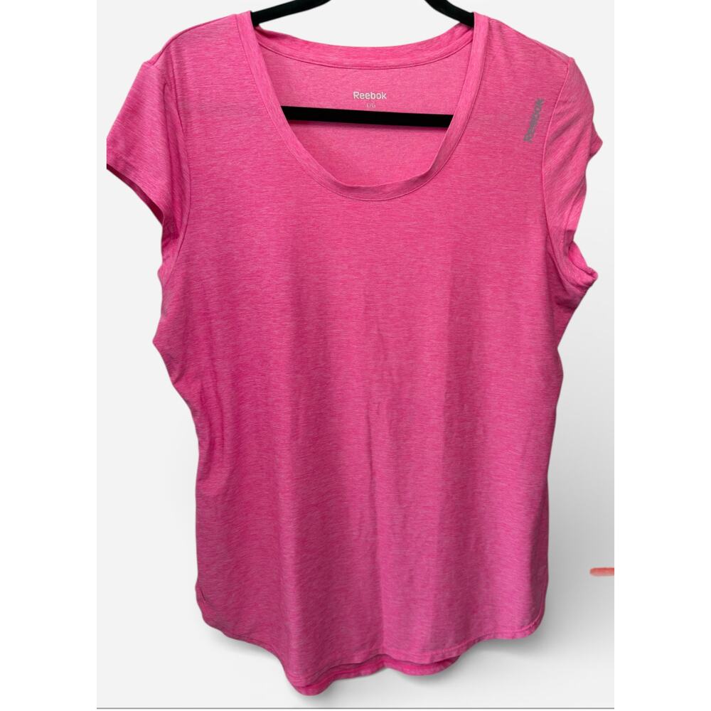 🌟Reebook Women’s Active Wear Bright Pink Short Sleeves Tee Size L - Picture 2 of 4